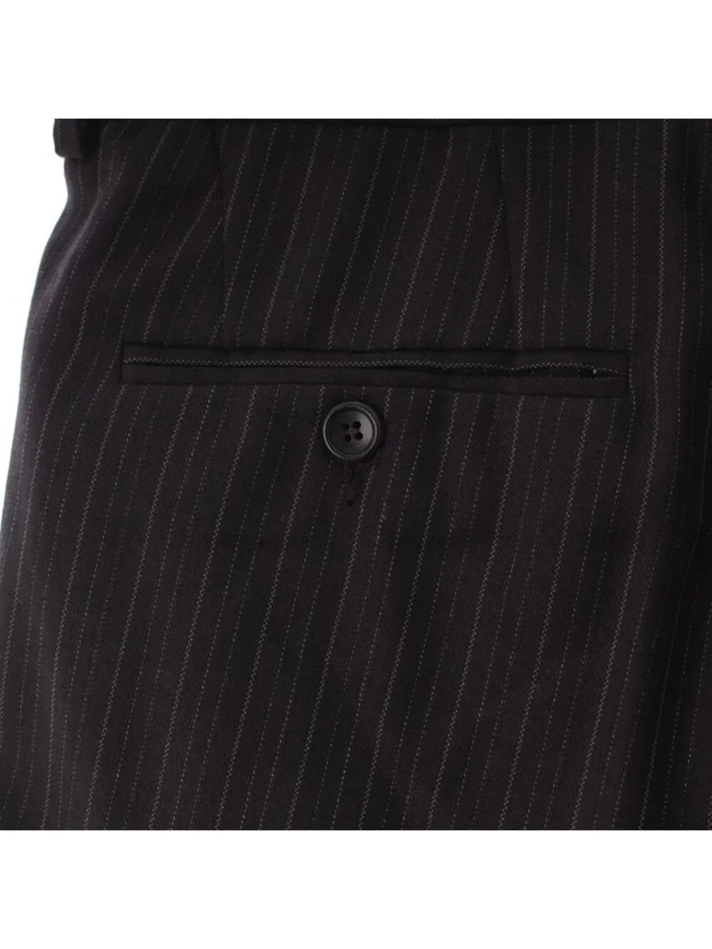 Gucci Era Black Tag Wool Cashmere Pinstripe Pants Trousers Gray 52